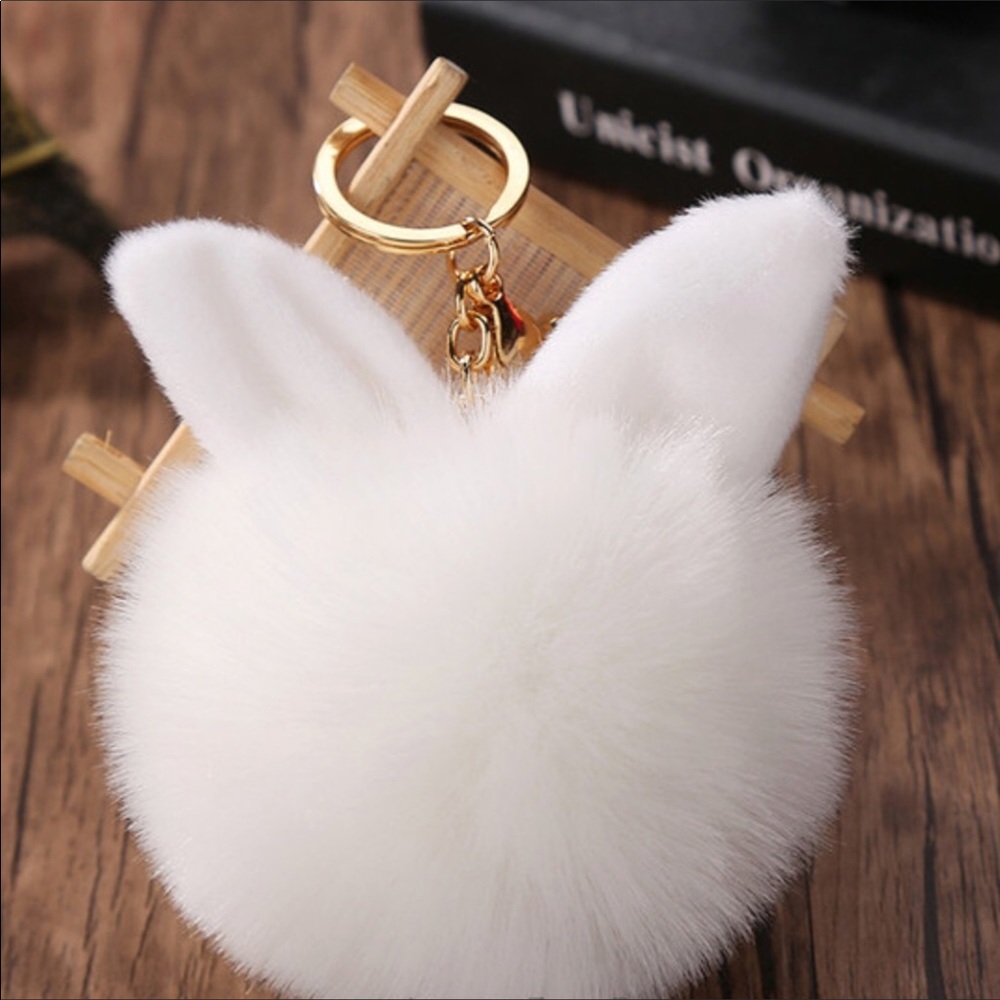 White Bunny Ears Poms